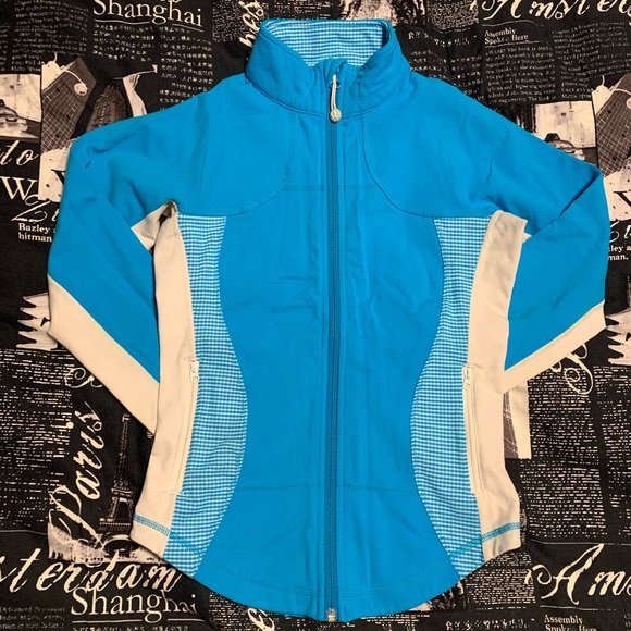 Blue gingham Lululemon define jacket size 4 - Picture 1 of 8